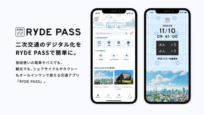 二次交通モビリティプラットフォーム「RYDE PASS」